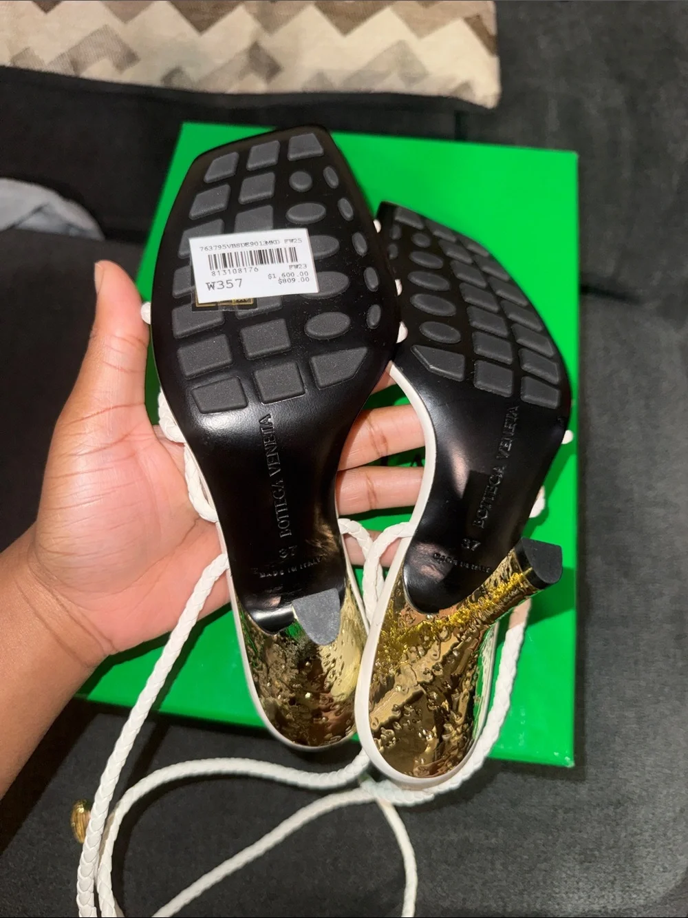 Bottega Veneta Adam Lace Up Leather Sandals